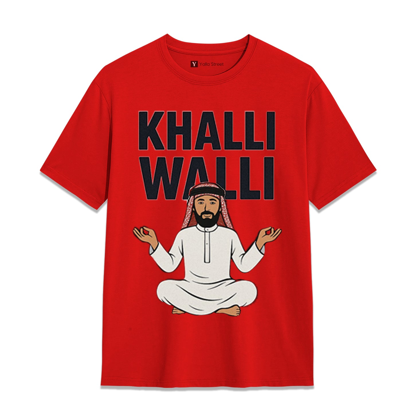 Khalli Walli Arabic Humor T-Shirt – Funny Middle Eastern Slang Tee | Blue Graphic Unisex T-Shirt