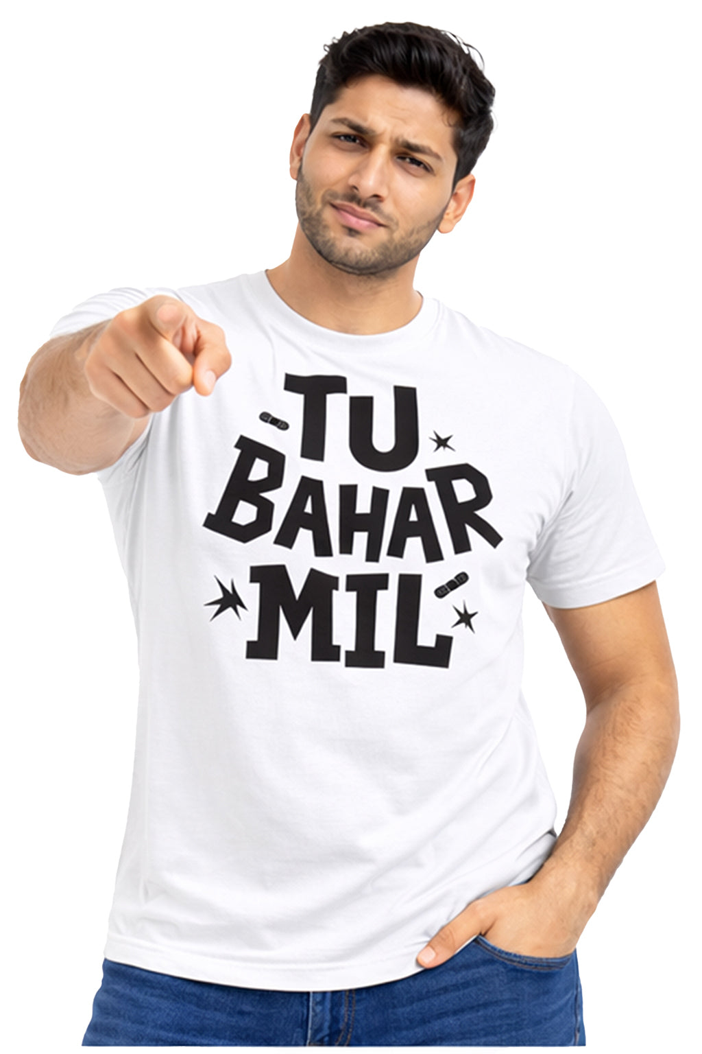 Tu Bahar Mil – Bold Attitude Graphic Unisex T-Shirt | Black | Yalla Street