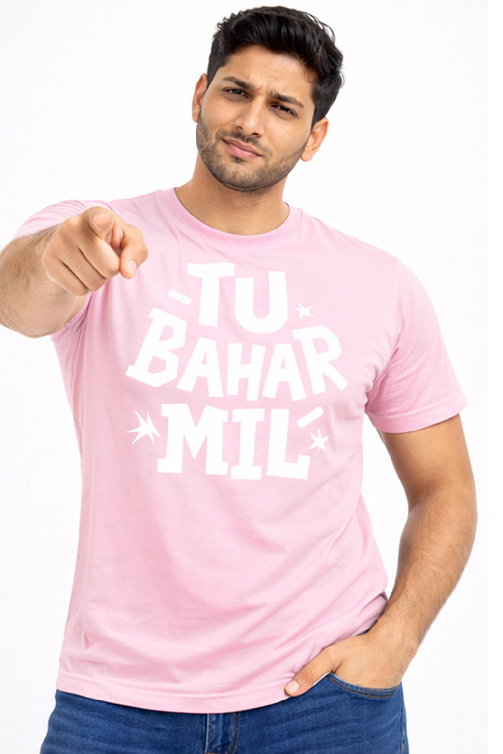Tu Bahar Mil – Bold Attitude Graphic Unisex T-Shirt | Black | Yalla Street