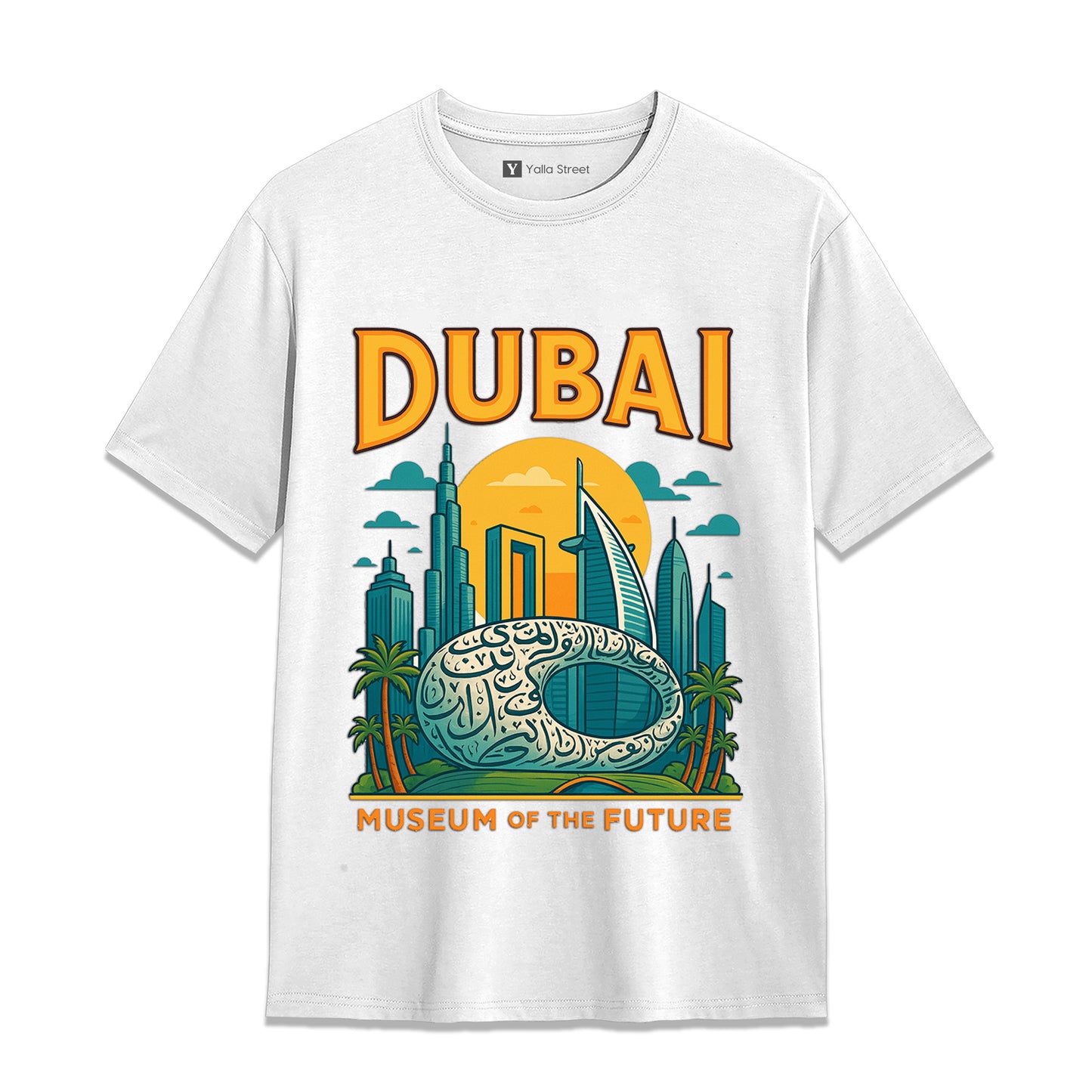 Dubai Skyline T-Shirt – Museum of the Future Graphic Tee 100% Cotton Unisex