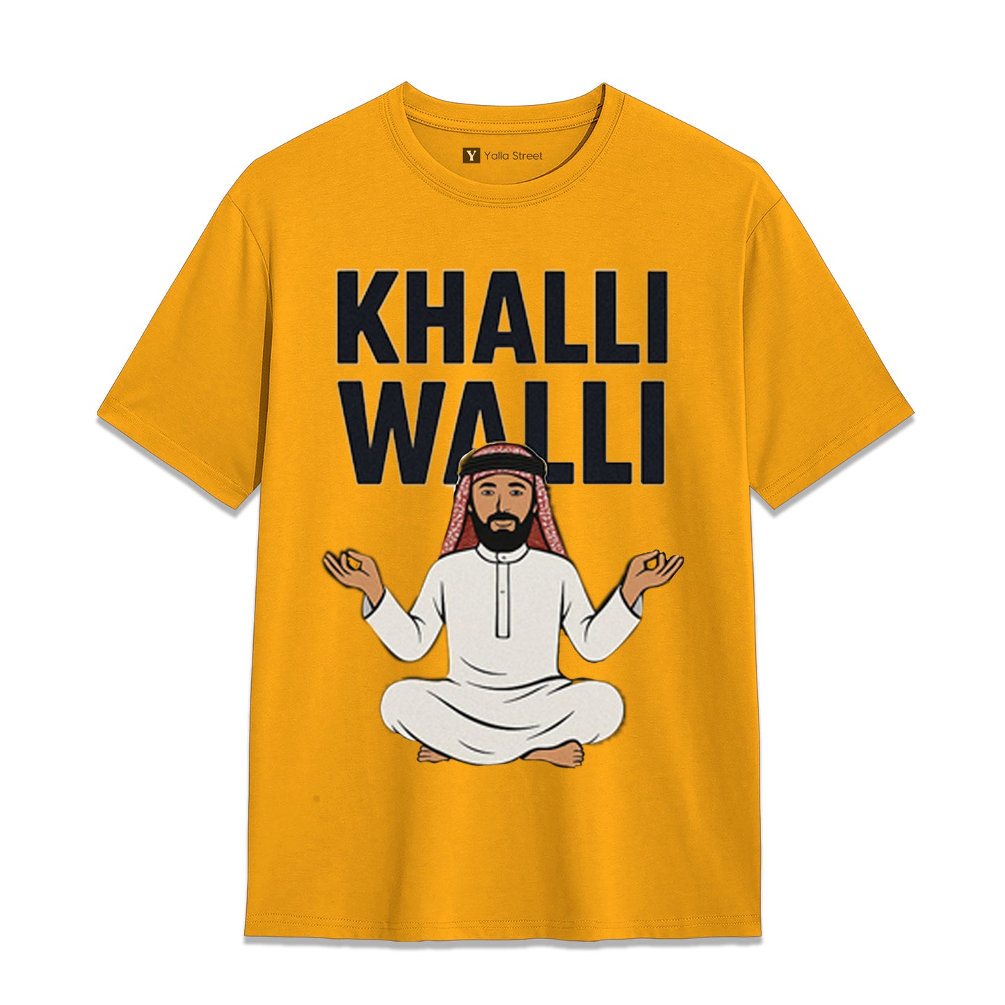 Khalli Walli Arabic Humor T-Shirt – Funny Middle Eastern Slang Tee | Blue Graphic Unisex T-Shirt