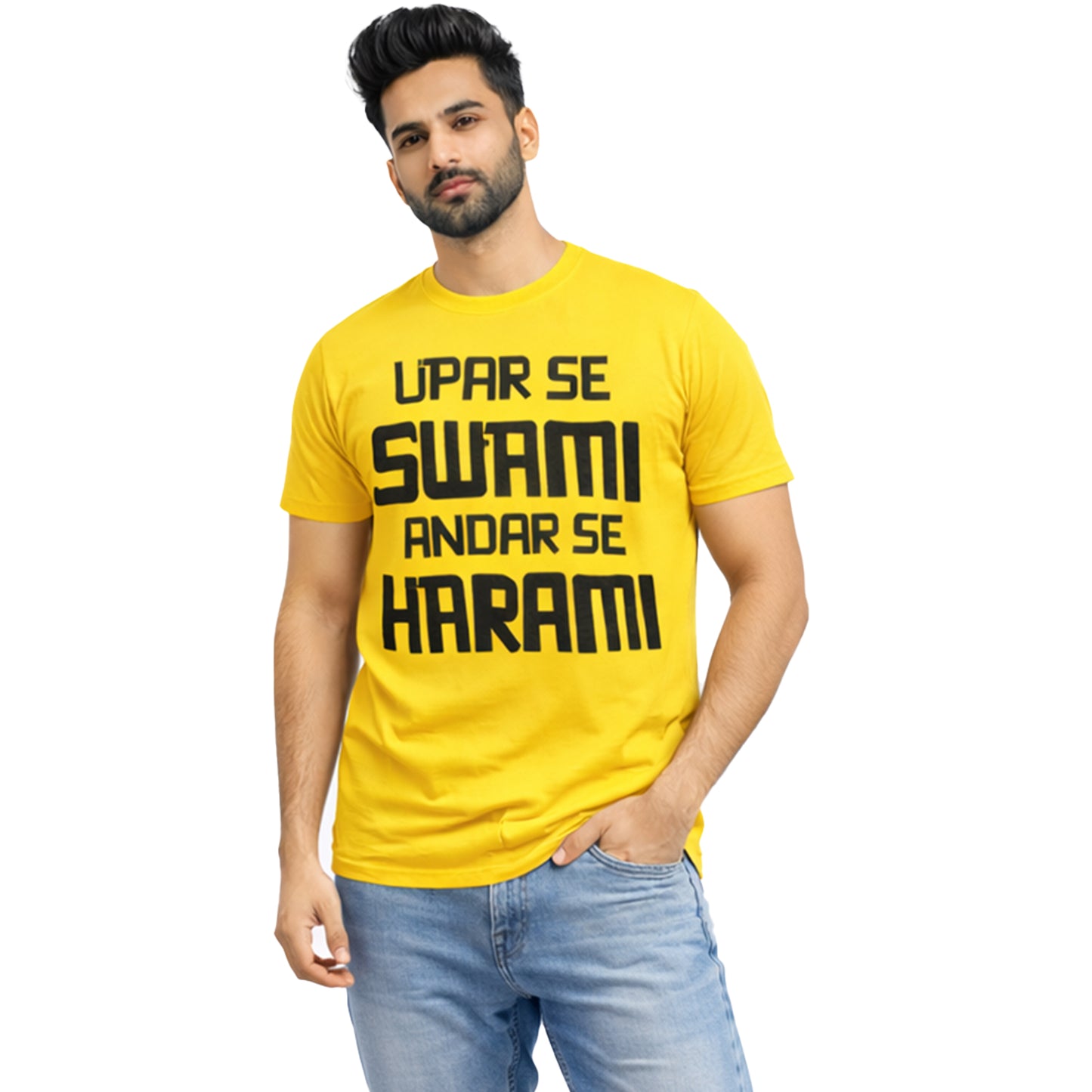 Upar Se Swami Andar Se Harami Funny Hindi Quote Unisex T-Shirt – Bold Humor Graphic Tee